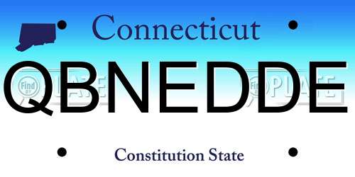 QBNEDDE Connecticut License Plate