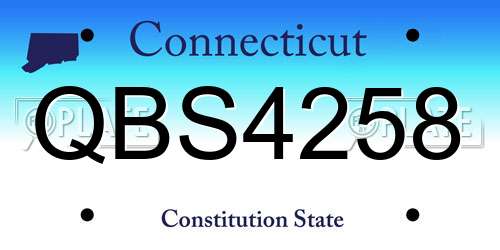 QBS4258 Connecticut License Plate