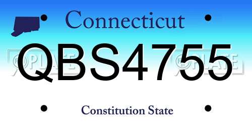 QBS4755 Connecticut License Plate