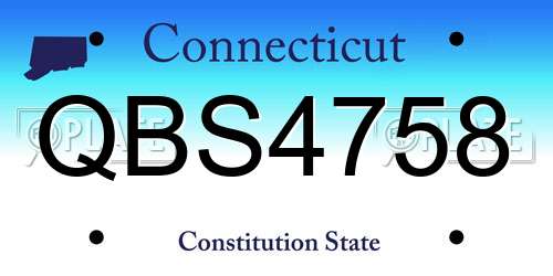 QBS4758 Connecticut License Plate