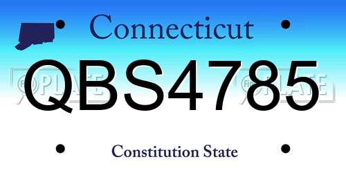 QBS4785 Connecticut License Plate
