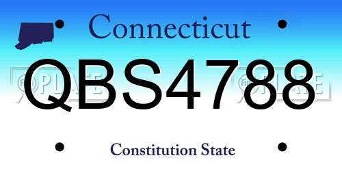 QBS4788 Connecticut License Plate