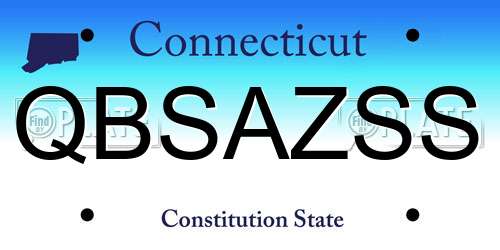 QBSAZSS Connecticut License Plate
