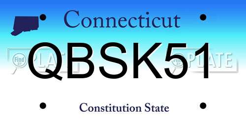 QBSK51 Connecticut License Plate