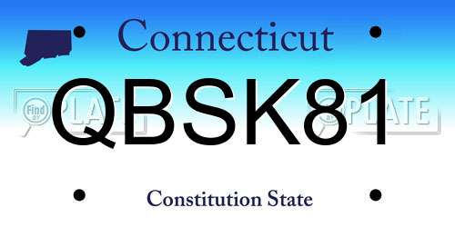 QBSK81 Connecticut License Plate