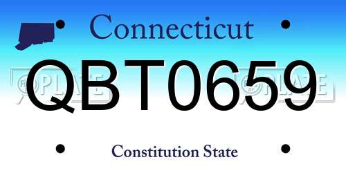 QBT0659 Connecticut License Plate