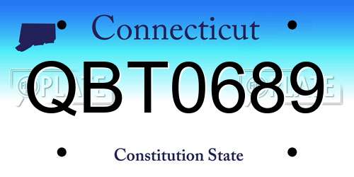 QBT0689 Connecticut License Plate