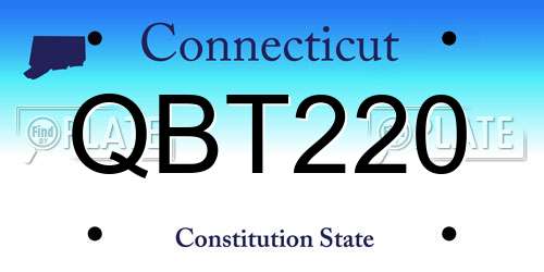 QBT220 Connecticut License Plate