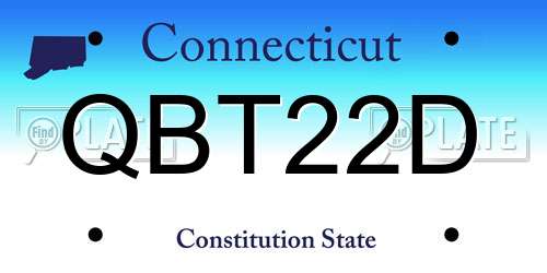 QBT22D Connecticut License Plate