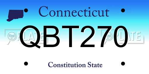 QBT270 Connecticut License Plate