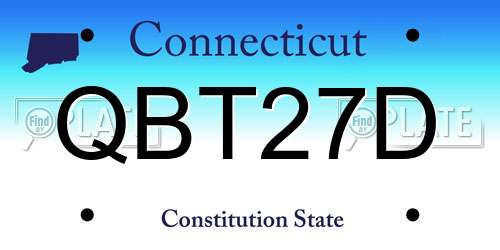 QBT27D Connecticut License Plate