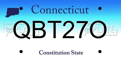 QBT27O Connecticut License Plate