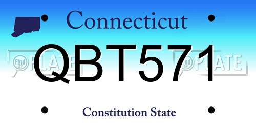 QBT571 Connecticut License Plate