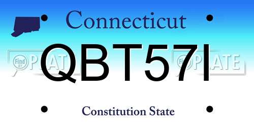 QBT57I Connecticut License Plate