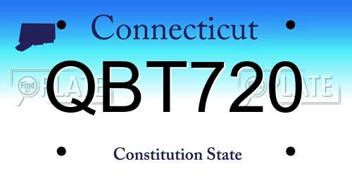 QBT720 Connecticut License Plate