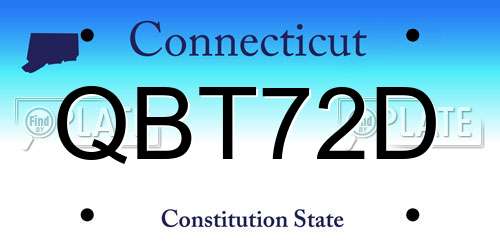 QBT72D Connecticut License Plate