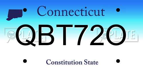 QBT72O Connecticut License Plate