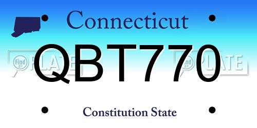 QBT770 Connecticut License Plate