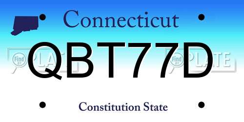 QBT77D Connecticut License Plate