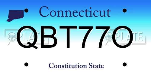 QBT77O Connecticut License Plate