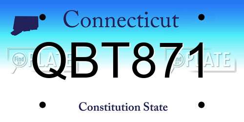 QBT871 Connecticut License Plate