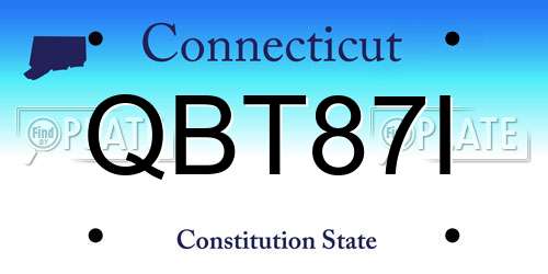 QBT87I Connecticut License Plate
