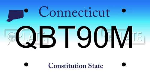 QBT90M Connecticut License Plate