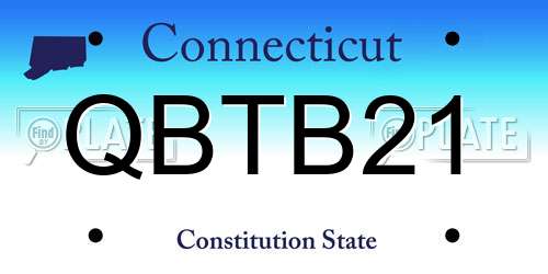 QBTB21 Connecticut License Plate