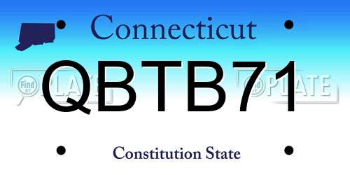QBTB71 Connecticut License Plate