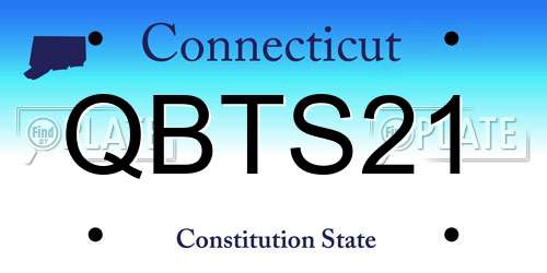 QBTS21 Connecticut License Plate