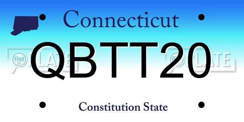 QBTT20 Connecticut License Plate