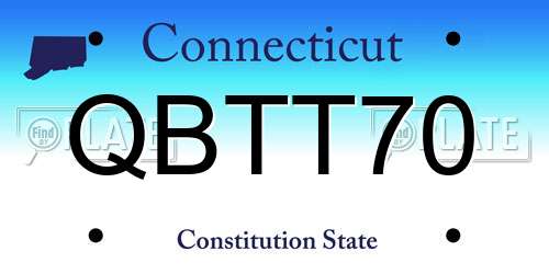 QBTT70 Connecticut License Plate