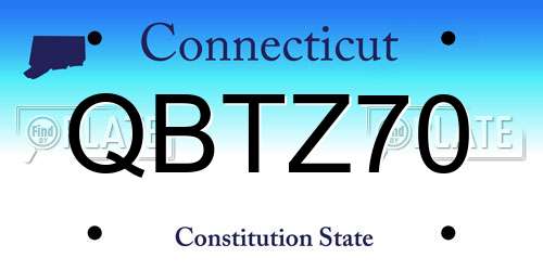 QBTZ70 Connecticut License Plate