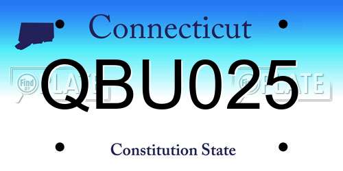QBU025 Connecticut License Plate