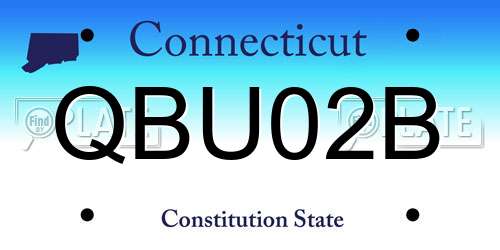 QBU02B Connecticut License Plate