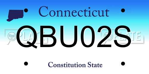 QBU02S Connecticut License Plate