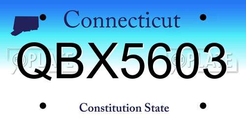 QBX5603 Connecticut License Plate