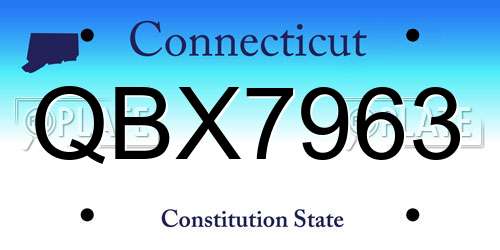 QBX7963 Connecticut License Plate