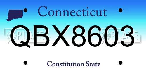 QBX8603 Connecticut License Plate