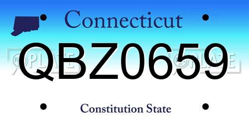 QBZ0659 Connecticut License Plate