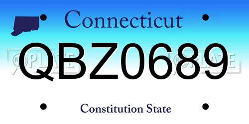 QBZ0689 Connecticut License Plate