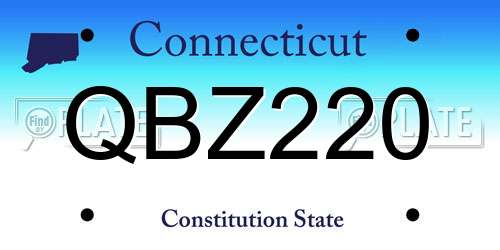 QBZ220 Connecticut License Plate