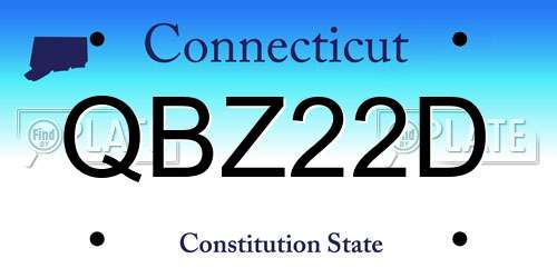 QBZ22D Connecticut License Plate