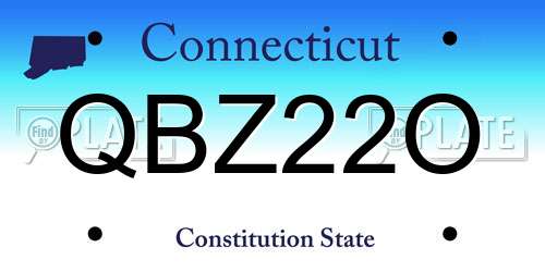 QBZ22O Connecticut License Plate
