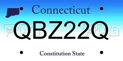 QBZ22Q Connecticut License Plate
