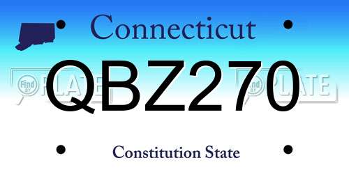 QBZ270 Connecticut License Plate