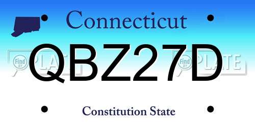 QBZ27D Connecticut License Plate