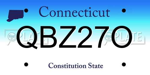 QBZ27O Connecticut License Plate