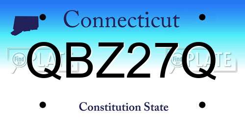 QBZ27Q Connecticut License Plate