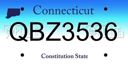 QBZ3536 Connecticut License Plate